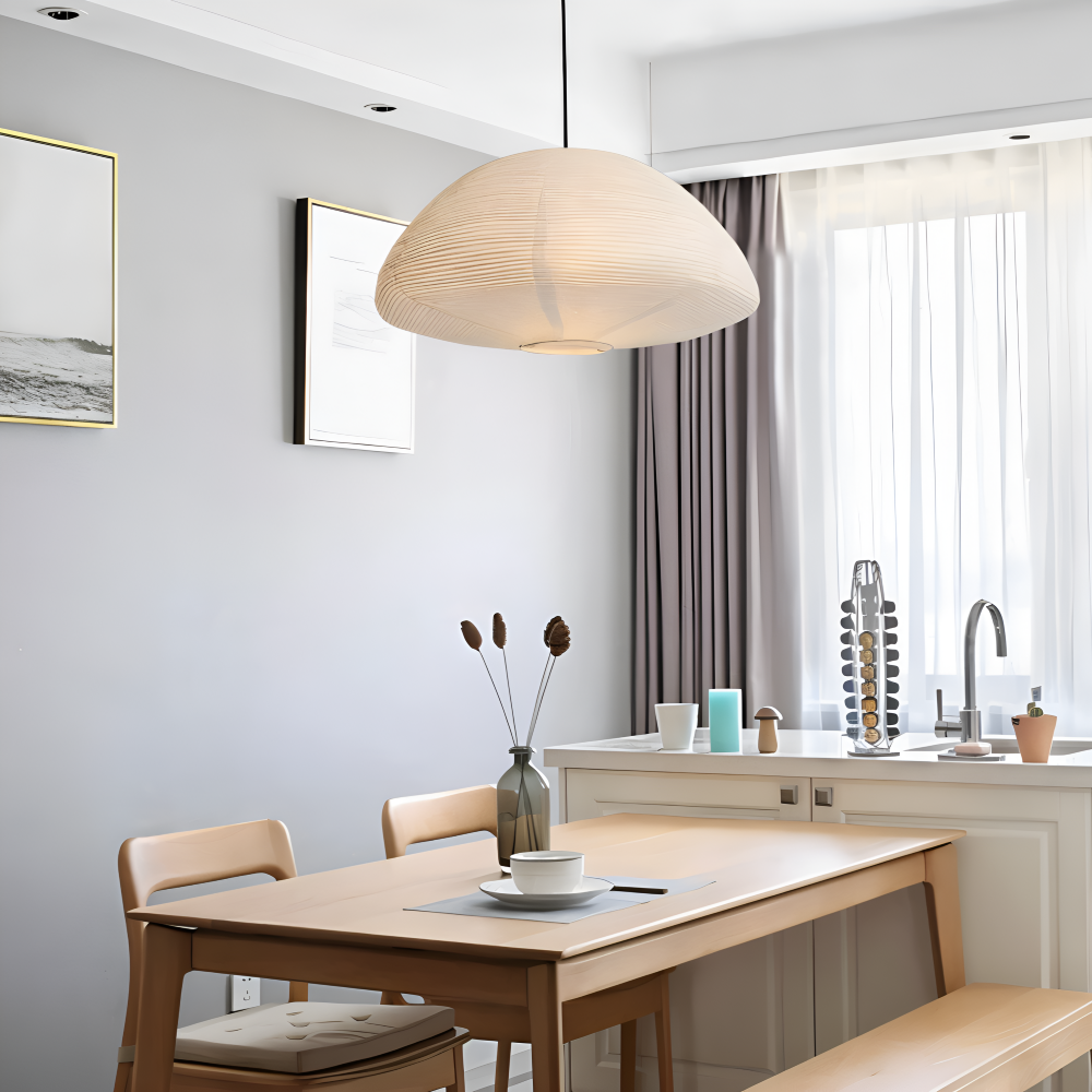 KireiLume - Japanische Papierkuppel Pendelleuchte - Minimalistische Hängelampe