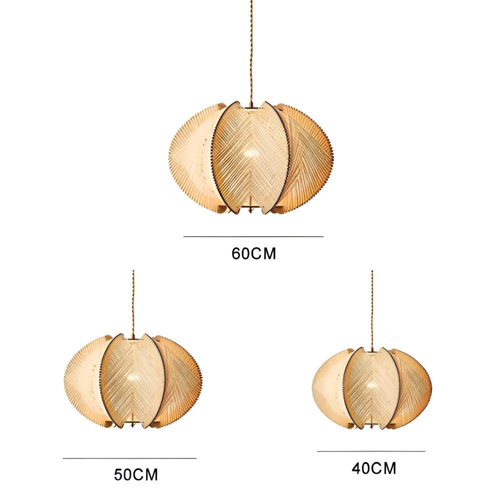 Kirei Pendelleuchte - Geometrische Hängelampe aus Hanfseil und Holz - Wabi Sabi Lighting