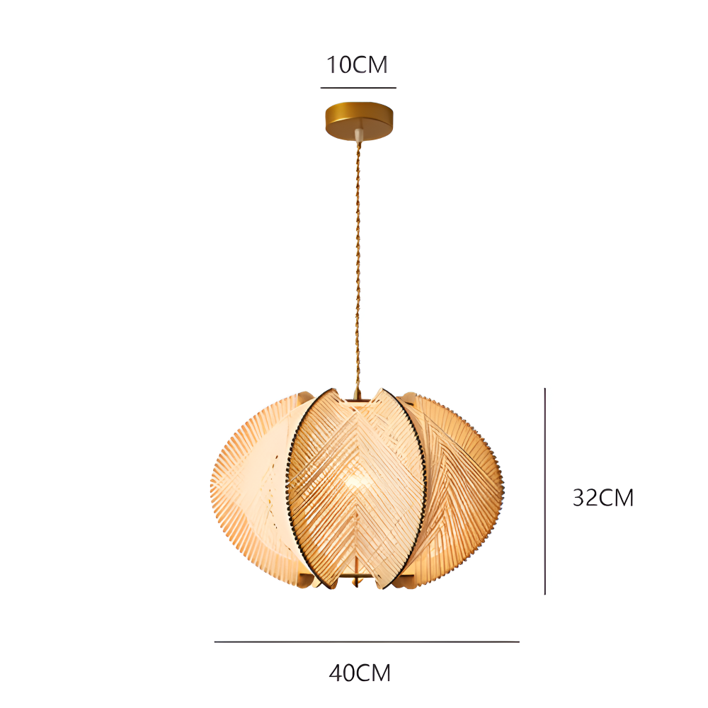 Kirei Pendelleuchte - Geometrische Hängelampe aus Hanfseil und Holz - Wabi Sabi Lighting
