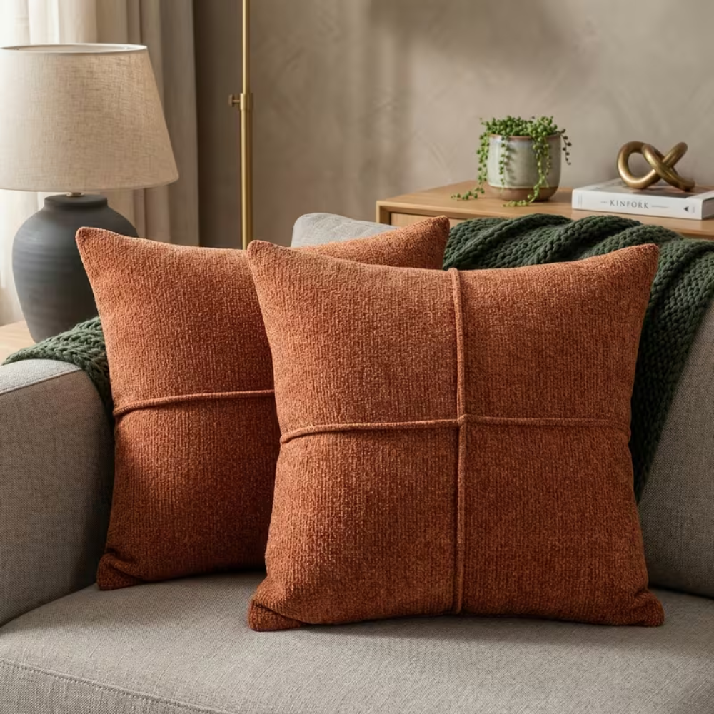 Kissenbezug 40x40 Braun – Weicher Sofakissenbezug aus Mikrofaser für Couch, Bett & Wohnzimmer