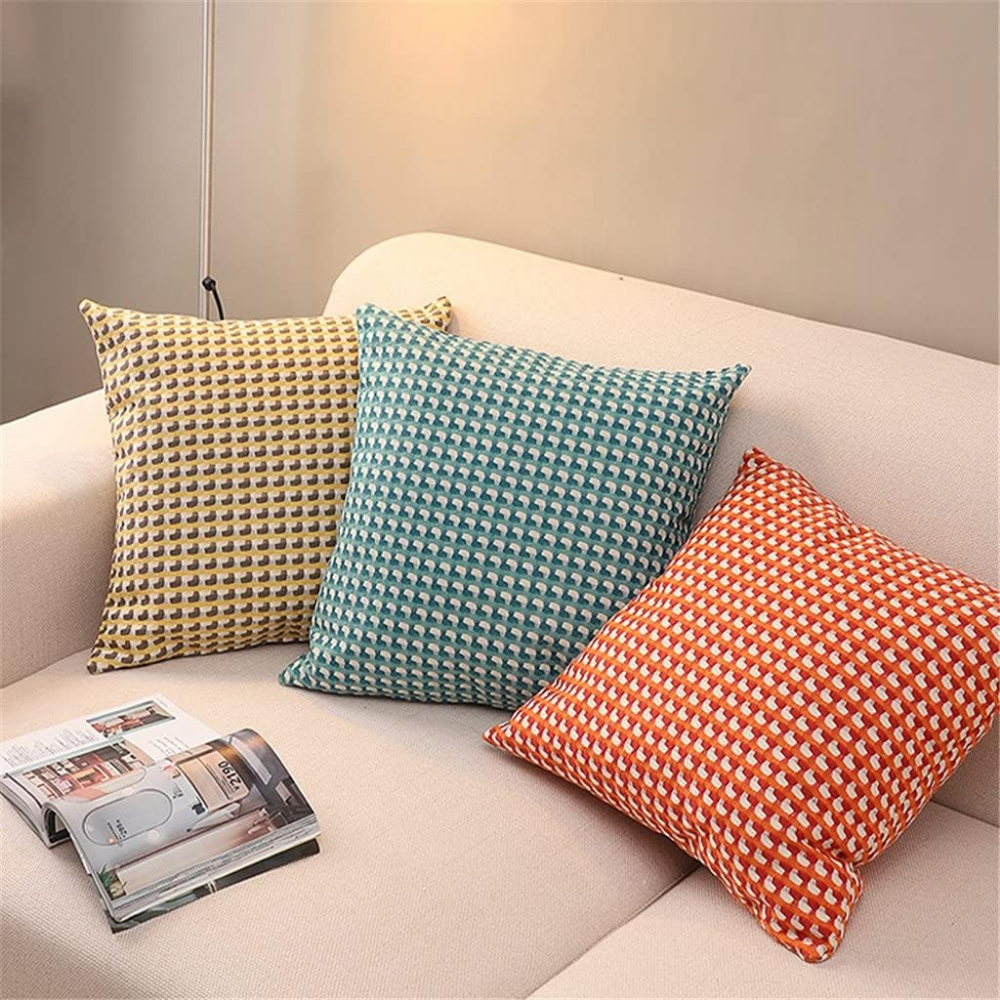 Kissenbezug 45x45 cm – Dekorativer Sofakissenbezug im Nordic Muster für Sofa, Bett & Wohnzimmer