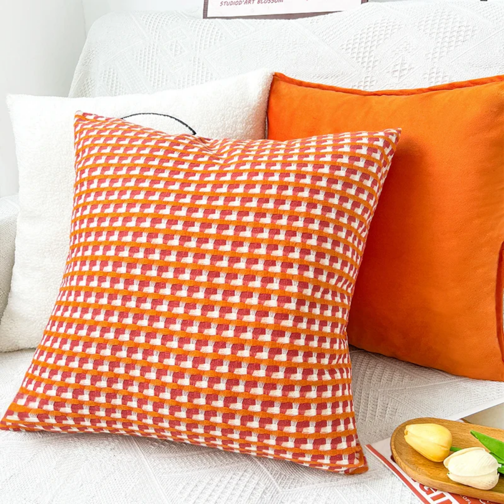 Kissenbezug 45x45 cm – Dekorativer Sofakissenbezug im Nordic Muster für Sofa, Bett & Wohnzimmer