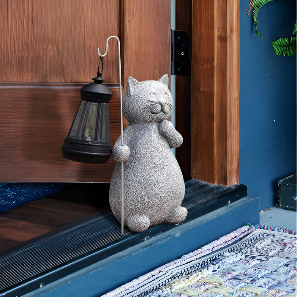 KittyBeam - Bezaubernde Solar Katzenstatuen Laterne für Gartenfreuden
