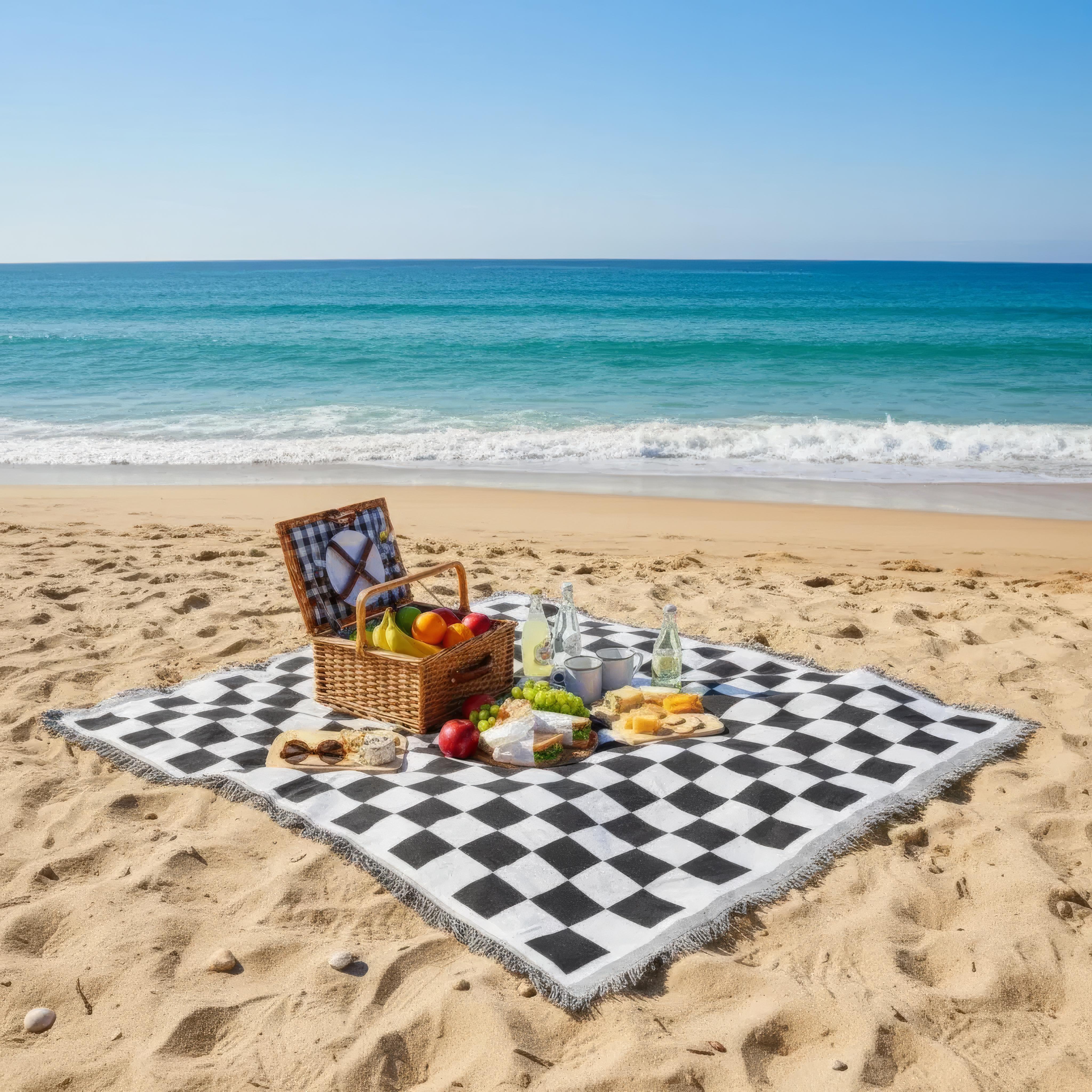 Klassische Karierte Picknickdecke 130x180cm - Weiches Mikrofasermaterial für Outdoor und Zuhause 2