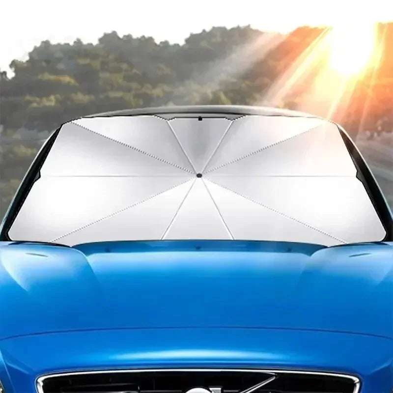 Kompakter Faltbarer Auto-Sonnenschirm - Silbergummi UV-Schutz für SUV & Hatchback 5
