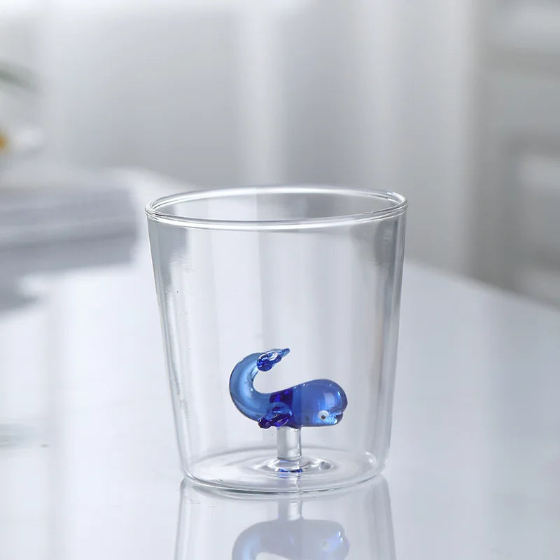 Kreative 3D Glas Tasse - Handgefertigte Tier- und Pflanzenform für Kaffee und Milch 12
