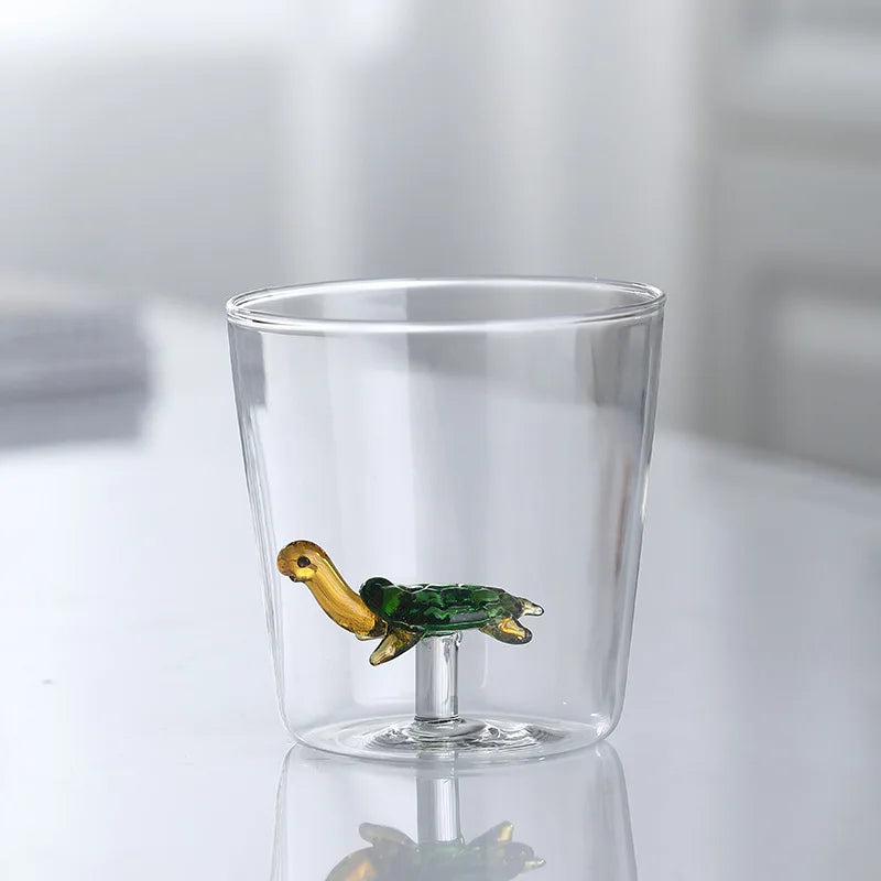Kreative 3D Glas Tasse - Handgefertigte Tier- und Pflanzenform für Kaffee und Milch 15