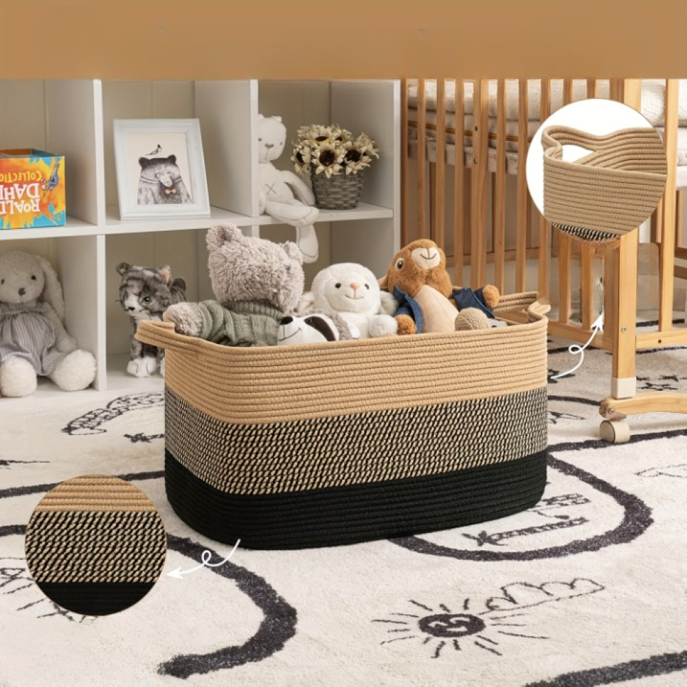 Großer Aufbewahrungskorb 55L – Faltbarer Wäschekorb & Spielzeugkiste – 48x34x28cm, Waschbar