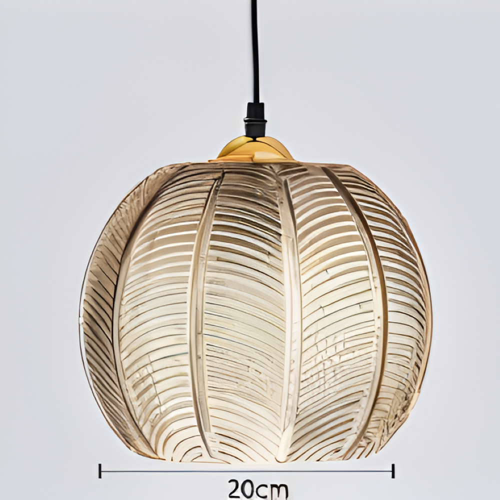 LeafyRib Pendelleuchte - Retro Moderne Gerippte Glas Hängelampe