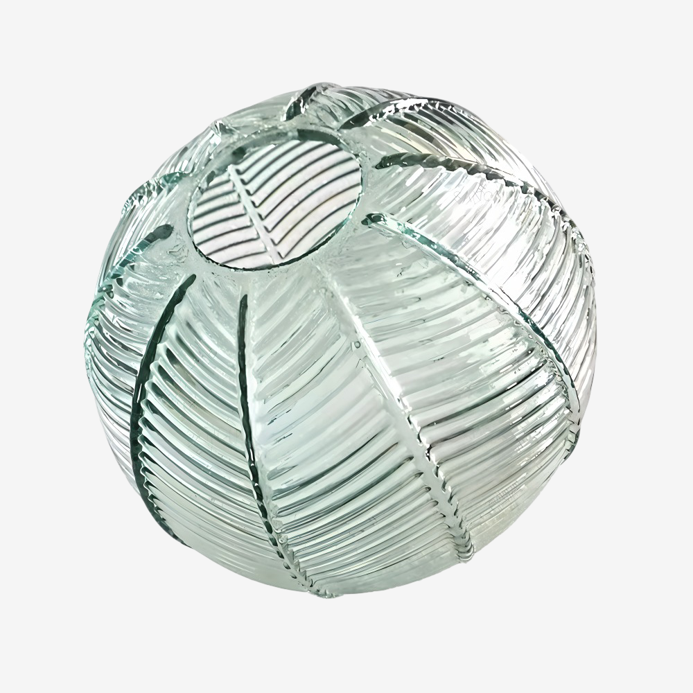 LeafyRib Pendelleuchte - Retro Moderne Gerippte Glas Hängelampe