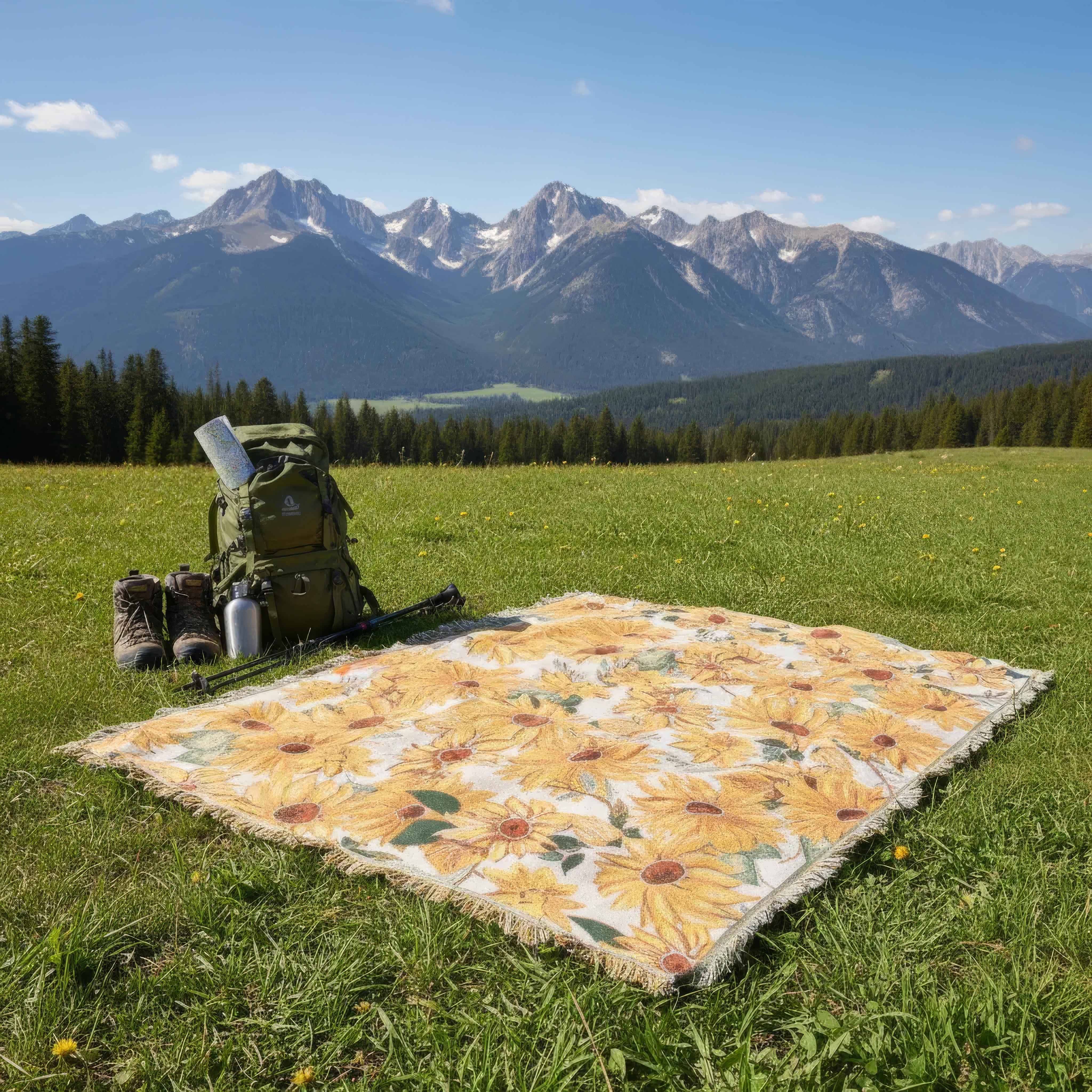 Leichte Blumenmuster Picknickdecke 180x230cm - Wasserdicht Sandfrei für Outdoor-Aktivitäten 6