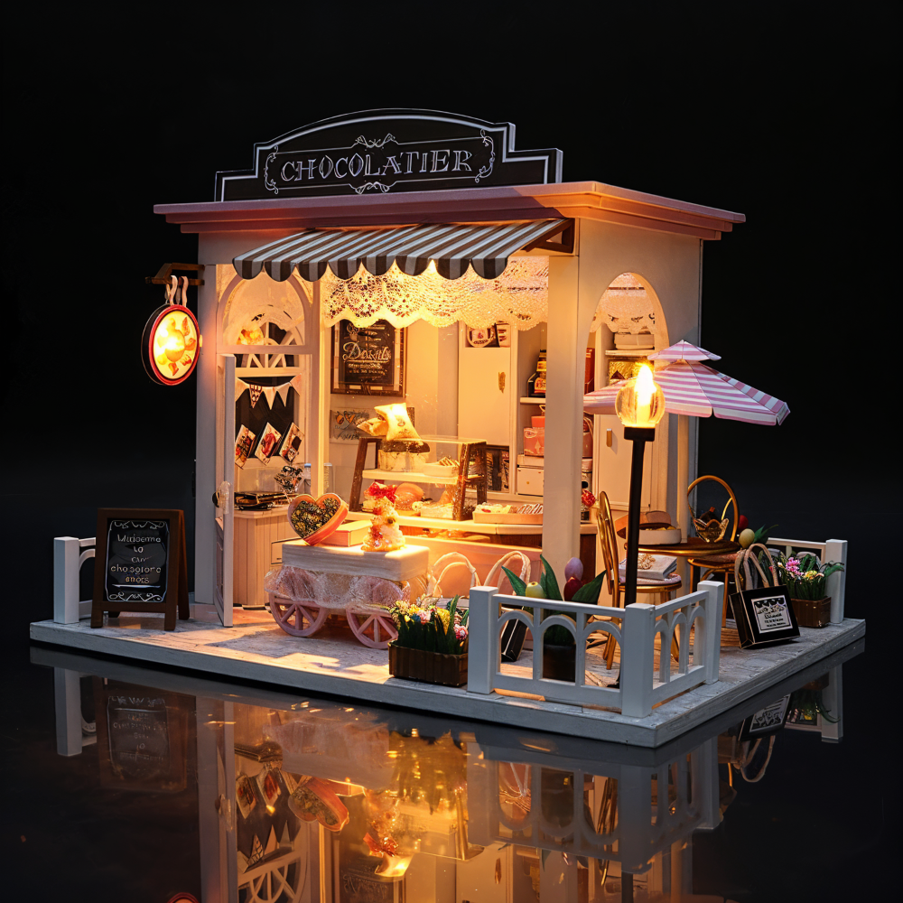 Lil'Puzz Haus - Umweltfreundliches Miniatur DIY Puppenhaus Kit Decor
