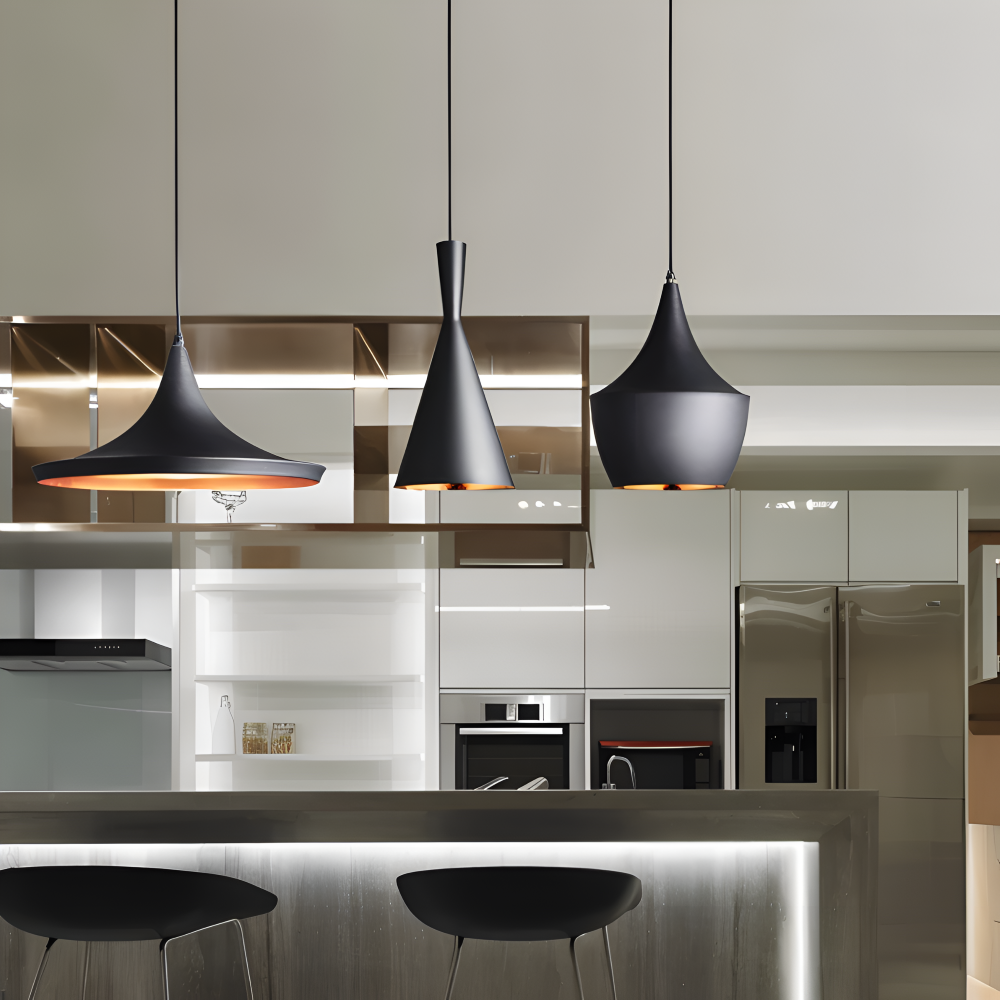 Lofty LED Pendelleuchte - Moderne Schwarz Weiße Geometrische Hängelampen für Innenräume