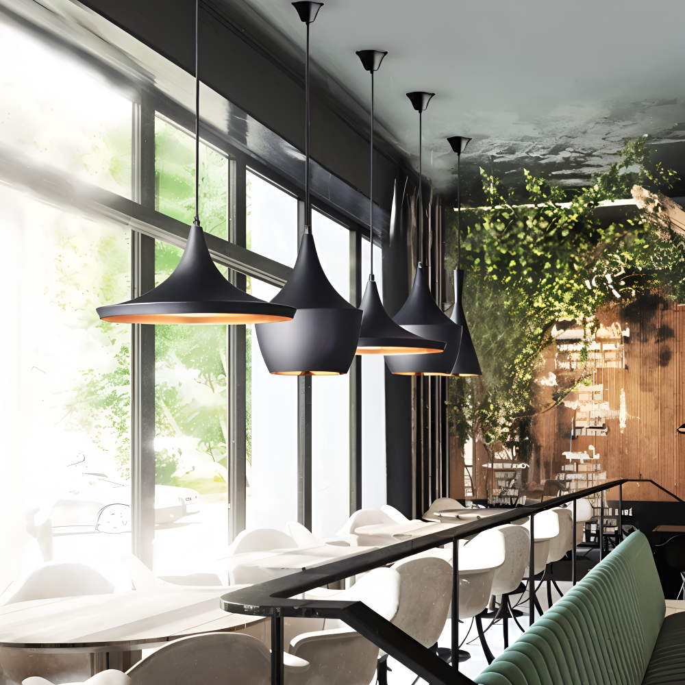 Lofty LED Pendelleuchte - Moderne Schwarz Weiße Geometrische Hängelampen für Innenräume