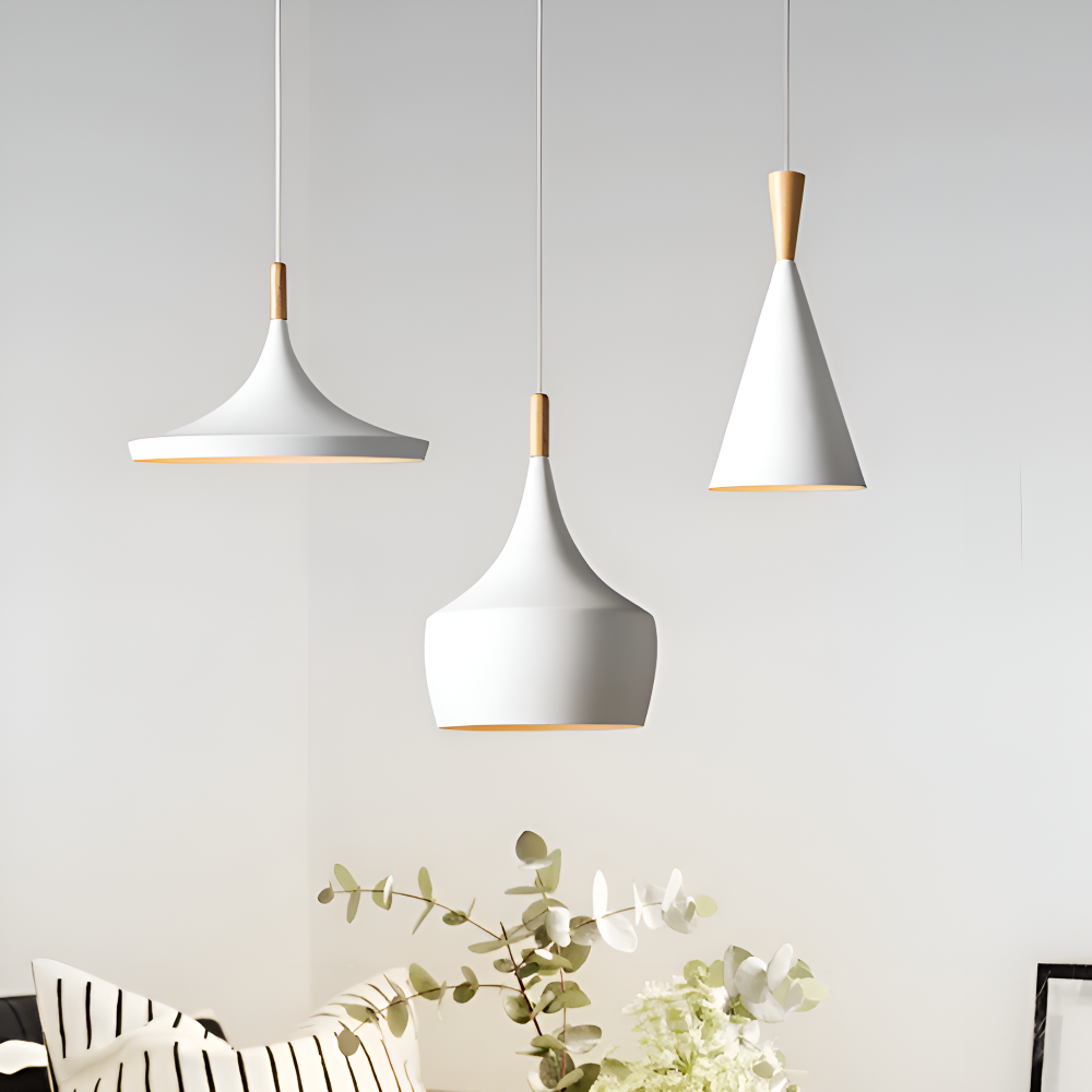 Lofty LED Pendelleuchte - Moderne Schwarz Weiße Geometrische Hängelampen für Innenräume