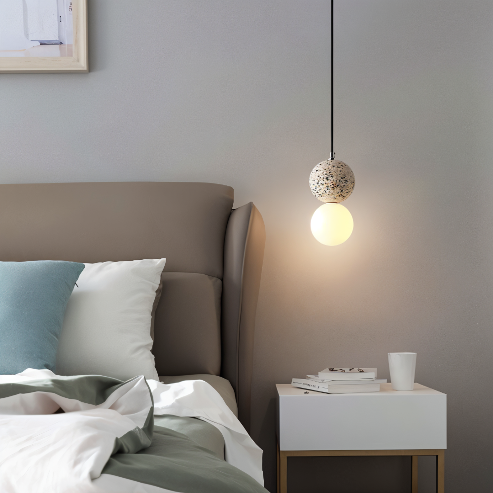 LumeGlobe Pendelleuchte - Doppelkugel Pendelleuchte für den Esstisch - Glas Hängekugel Lampe