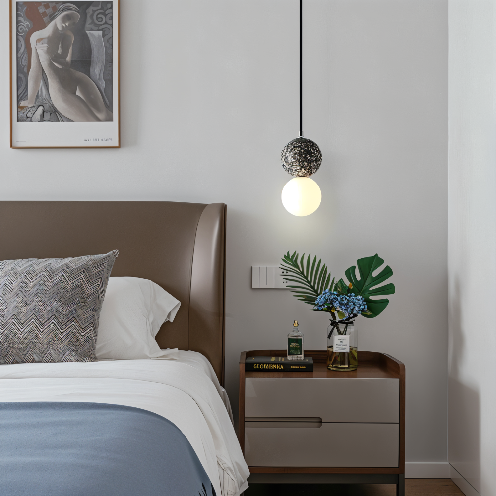 LumeGlobe Pendelleuchte - Doppelkugel Pendelleuchte für den Esstisch - Glas Hängekugel Lampe