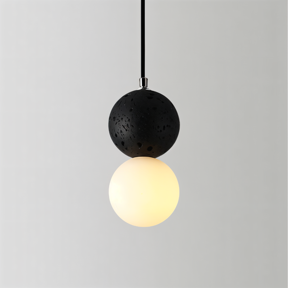 LumeGlobe Pendelleuchte - Doppelkugel Pendelleuchte für den Esstisch - Glas Hängekugel Lampe