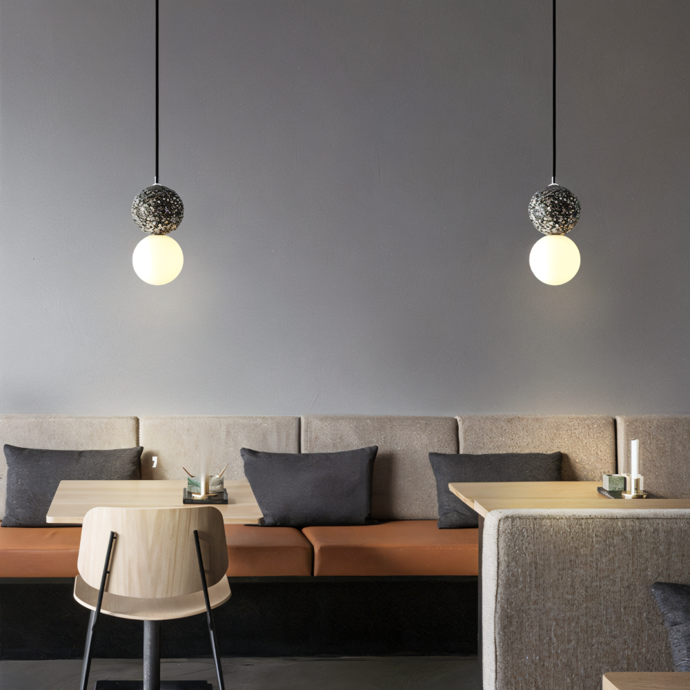 LumeGlobe Pendelleuchte - Doppelkugel Pendelleuchte für den Esstisch - Glas Hängekugel Lampe
