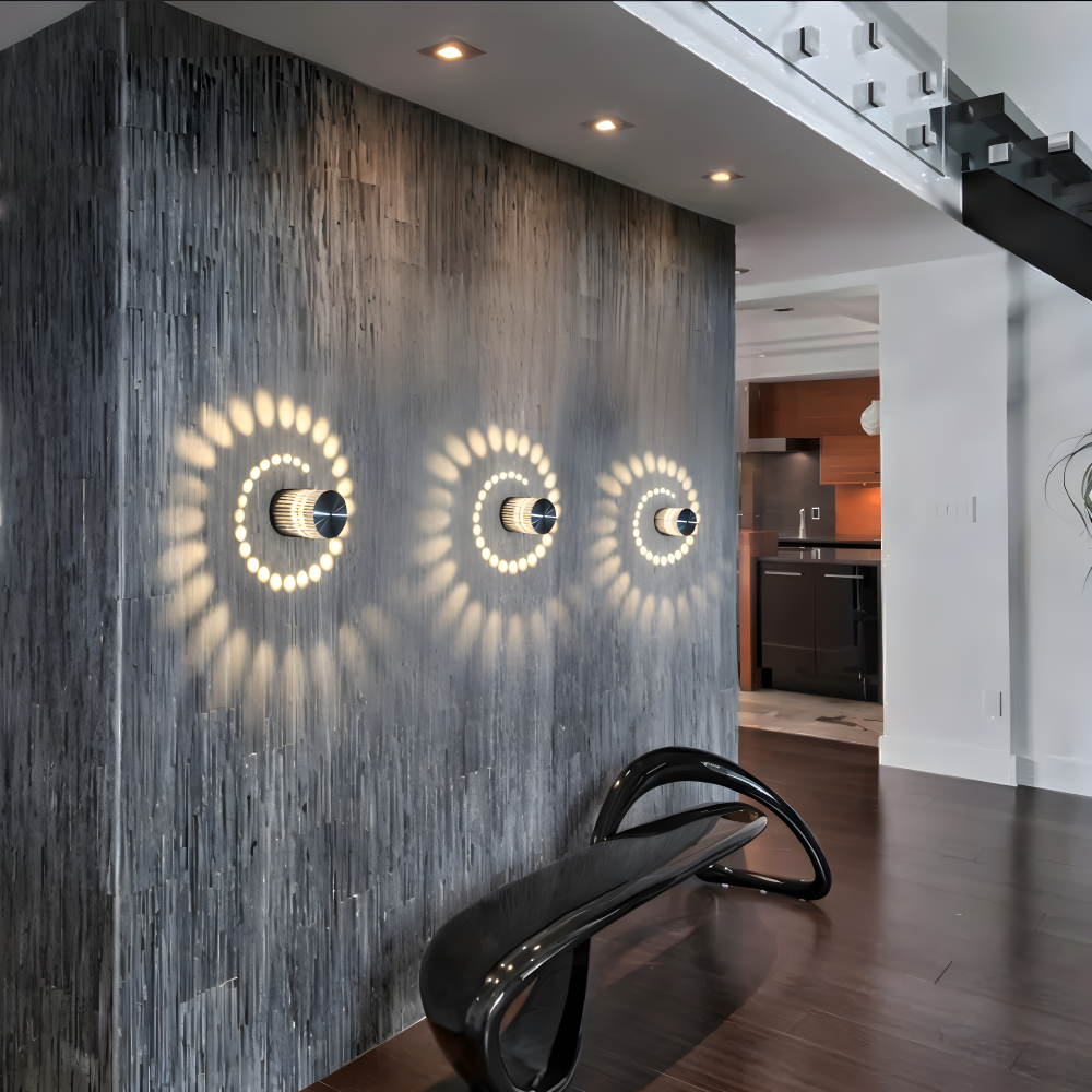 LuminBlast Wandleuchte - Zylindrische Wandlampe - Bunte Spirale Wandleuchten LED