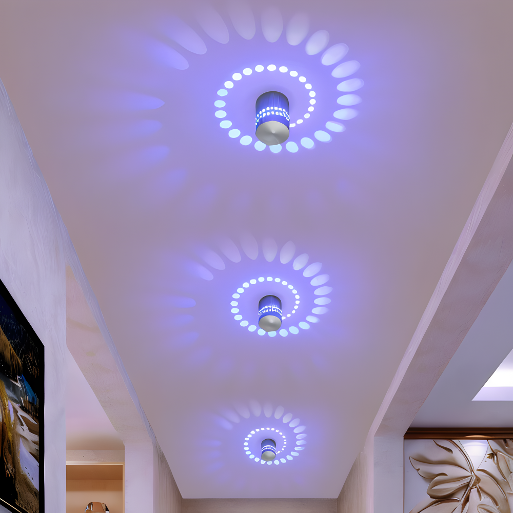 LuminBlast Wandleuchte - Zylindrische Wandlampe - Bunte Spirale Wandleuchten LED