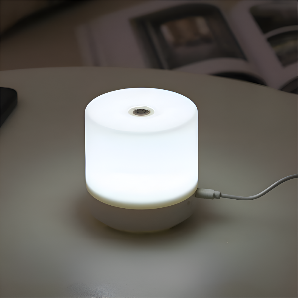 LuminoTap - USB Betriebenes Zylindrisches Mini Nachtlicht - Lampe mit Touch Dimmer