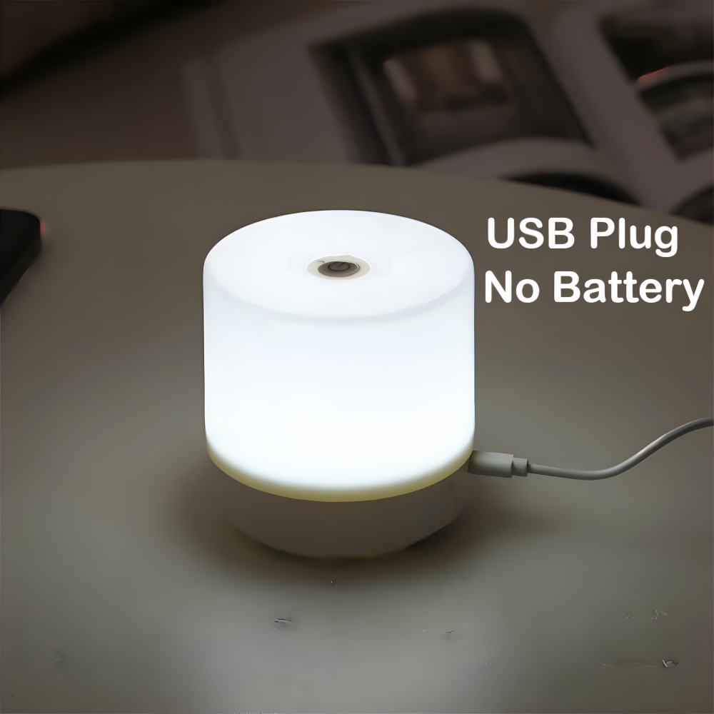 LuminoTap - USB Betriebenes Zylindrisches Mini Nachtlicht - Lampe mit Touch Dimmer