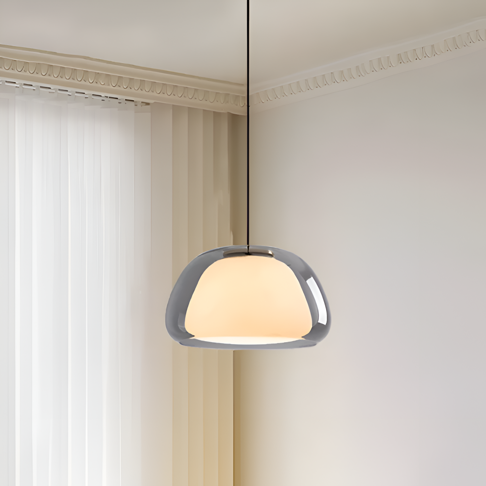 LustreJell - Moderne Creme Glas Pendelleuchte - Transparente Jelly LED Hängelampe