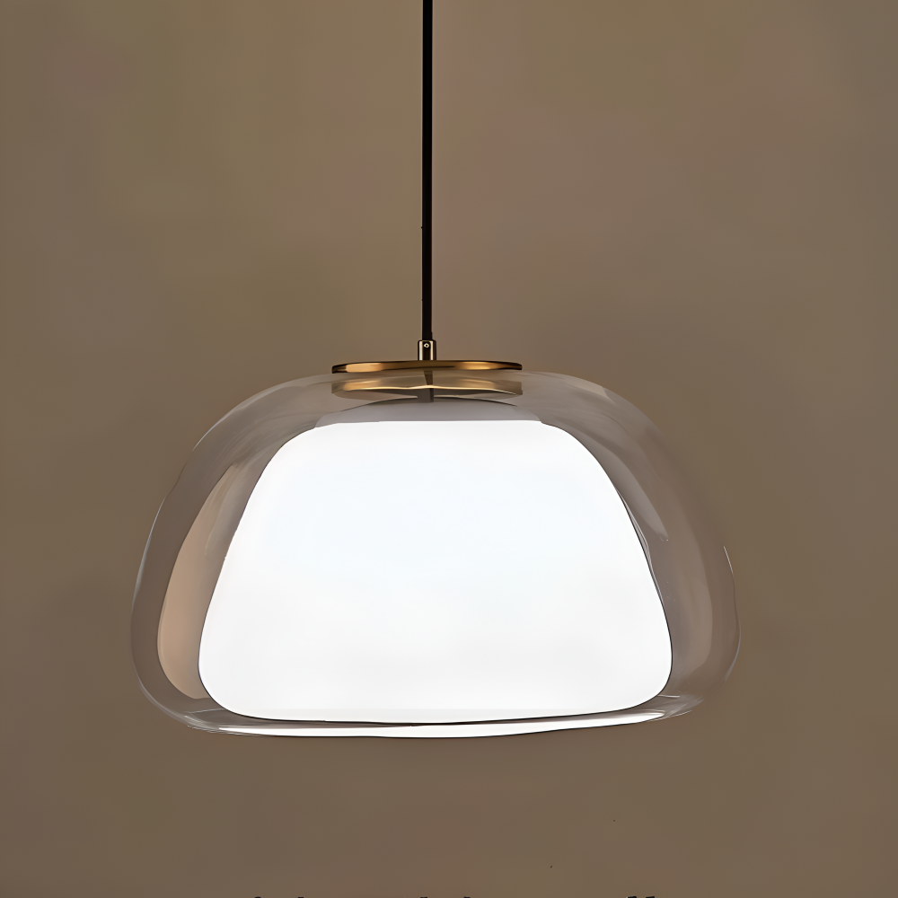 LustreJell - Moderne Creme Glas Pendelleuchte - Transparente Jelly LED Hängelampe