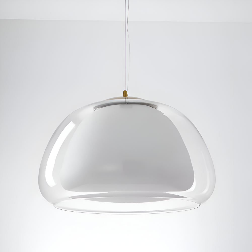 LustreJell - Moderne Creme Glas Pendelleuchte - Transparente Jelly LED Hängelampe