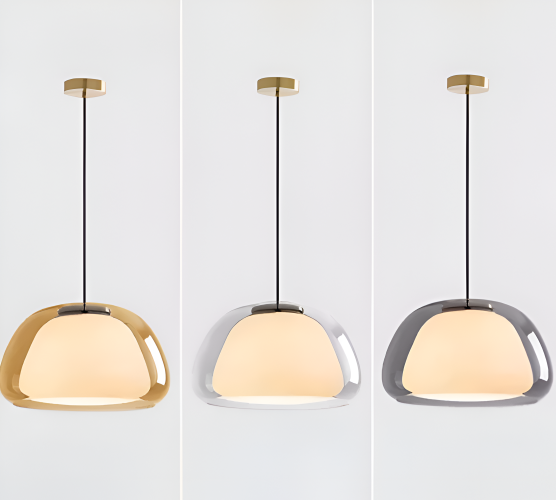 LustreJell - Moderne Creme Glas Pendelleuchte - Transparente Jelly LED Hängelampe