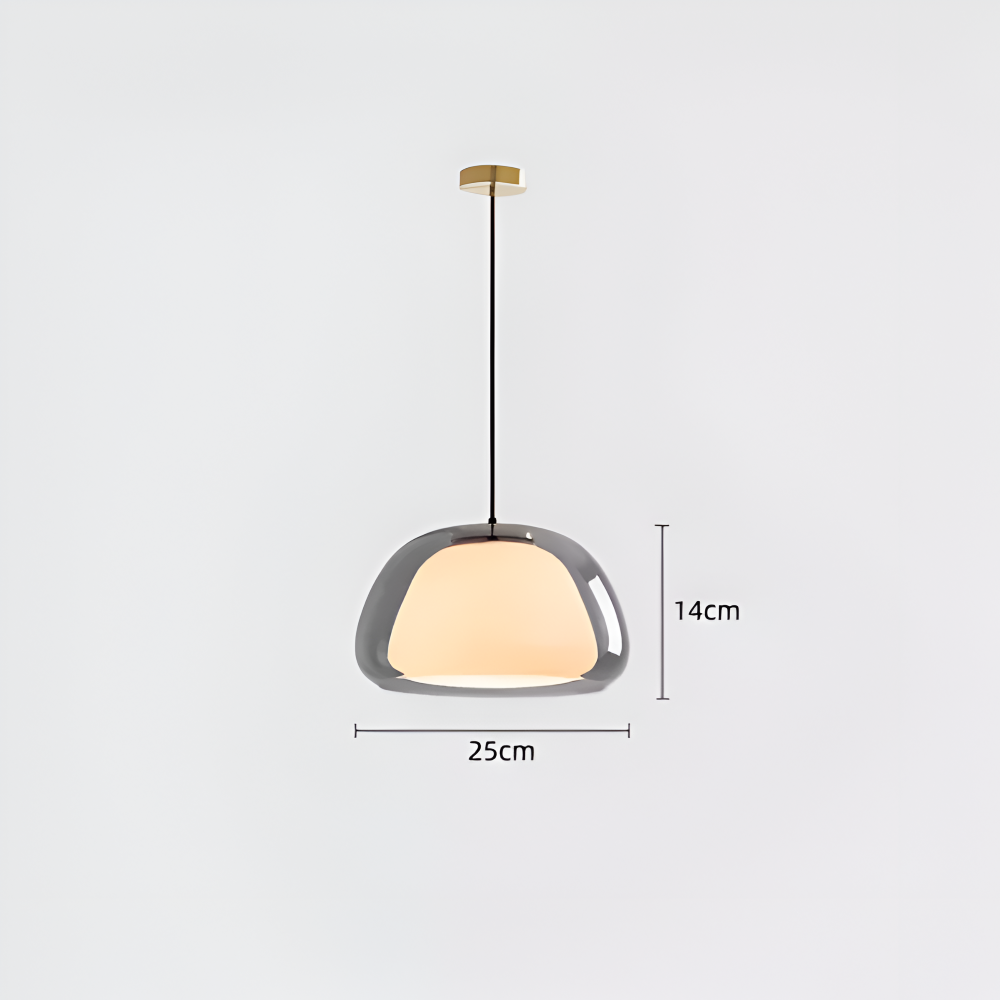 LustreJell - Moderne Creme Glas Pendelleuchte - Transparente Jelly LED Hängelampe