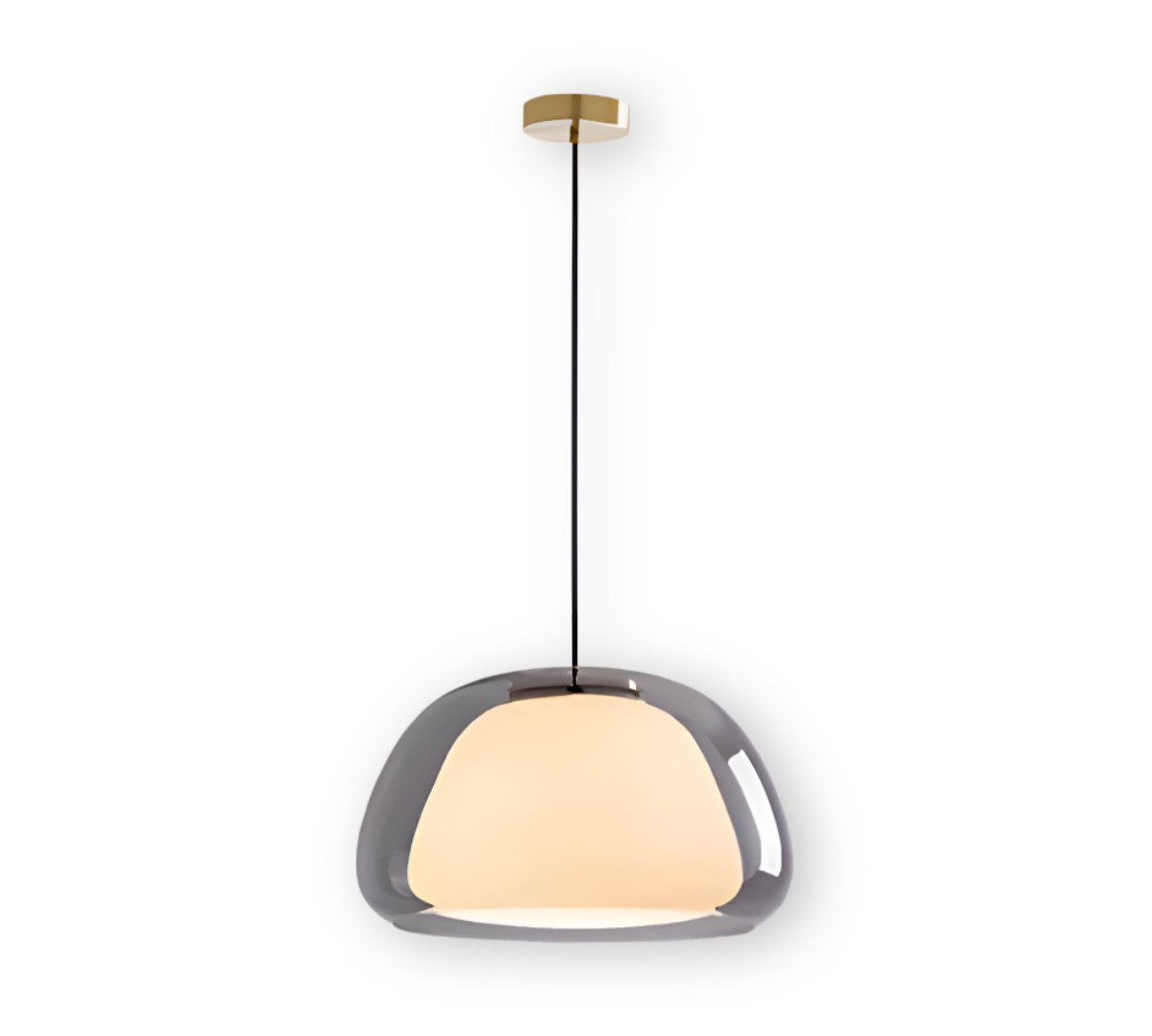 LustreJell - Moderne Creme Glas Pendelleuchte - Transparente Jelly LED Hängelampe