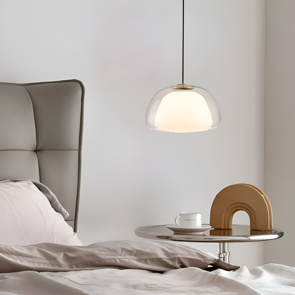 LustreJell - Moderne Creme Glas Pendelleuchte - Transparente Jelly LED Hängelampe