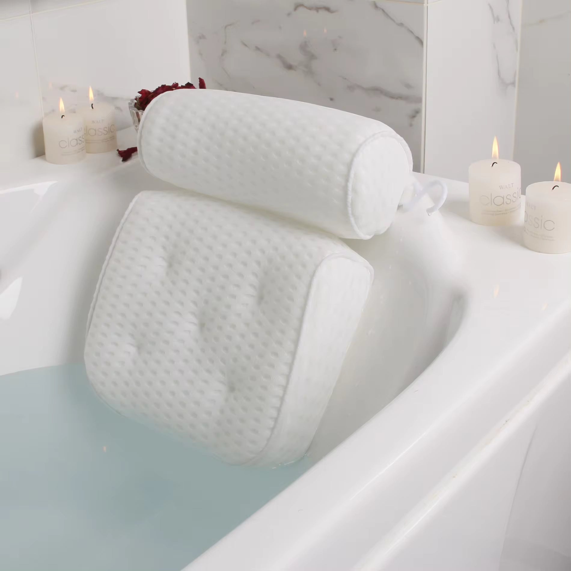 Luxe Badekissen für Entspannung | Ergonomisches Design, Atmungsaktives 3D-Netz 1