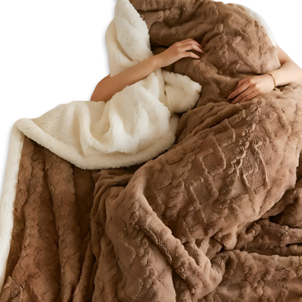 LuxiFaux Wool Plaid - Doppelseitiger Plüsch Fleece Überwurf