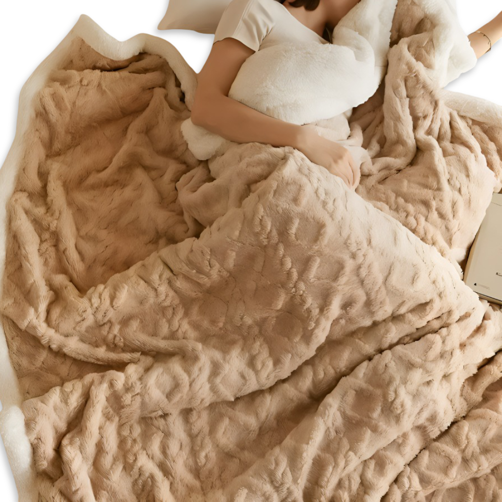 LuxiFaux Wool Plaid - Doppelseitiger Plüsch Fleece Überwurf
