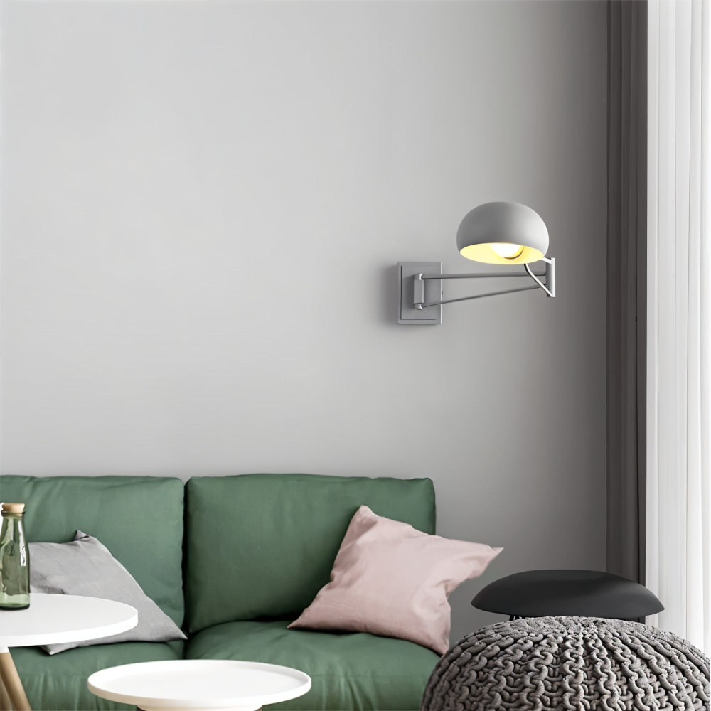 LuxiFlex Wandleuchte - Verstellbare Metallic Langarm Wandlampe - Moderne E27 Macaron Wandleuchten LED