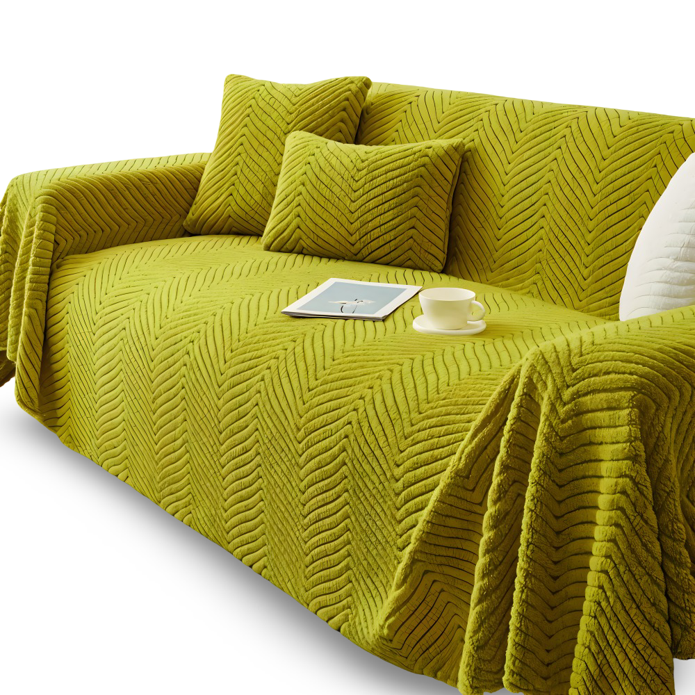 LuxuraWrap Sofa Bezug - Weicher, Rutschfester Sofaschutz - Geometrischer, Haustierfreundlicher Überwurf für Sofa