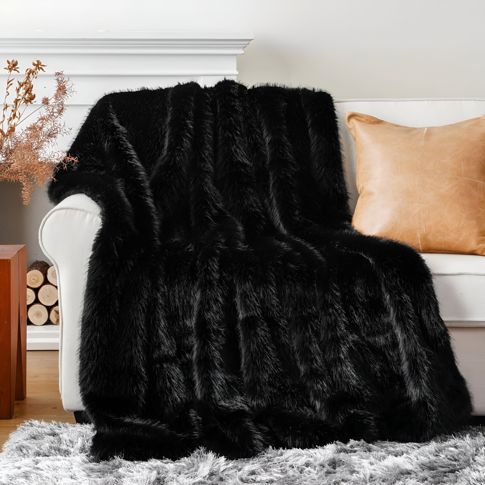 Luxuriöse Kunstfell Wurfdecke - Weiche, Plüsch Mink Decke für Bett und Sofa