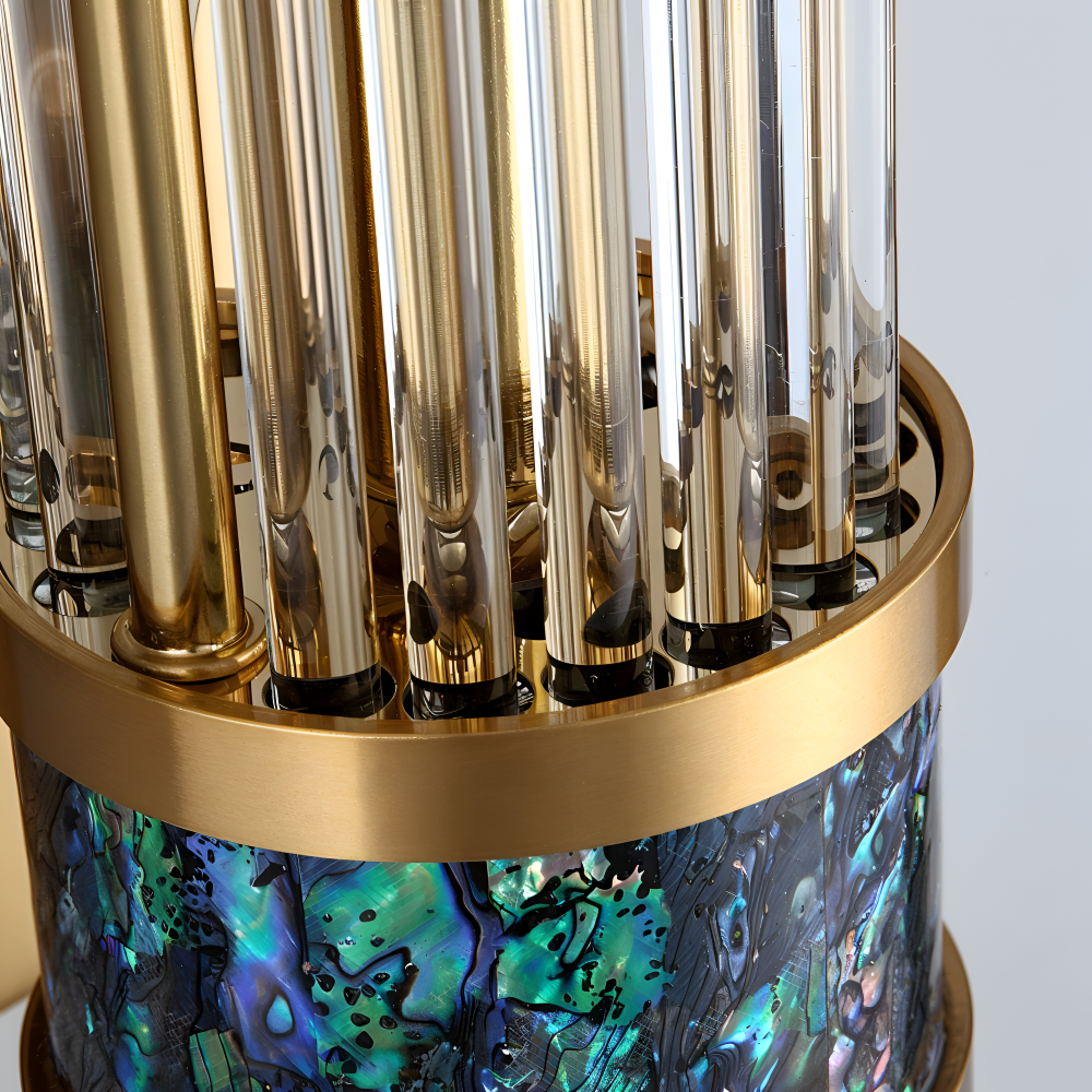 Luxuriöse Goldkristall Wandleuchte - Moderne Gerippte Wandlampe - E14 Wandleuchten LED