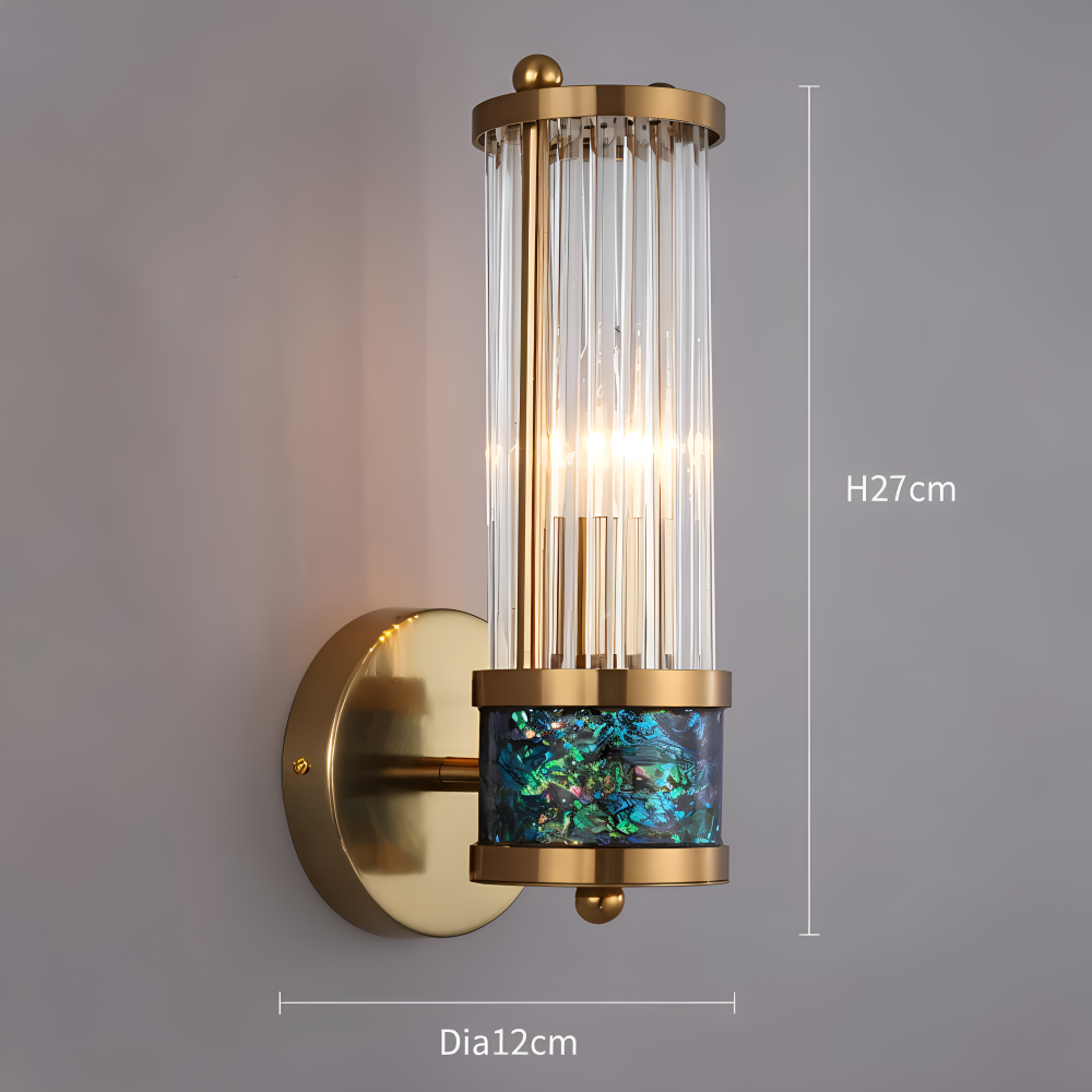 Luxuriöse Goldkristall Wandleuchte - Moderne Gerippte Wandlampe - E14 Wandleuchten LED