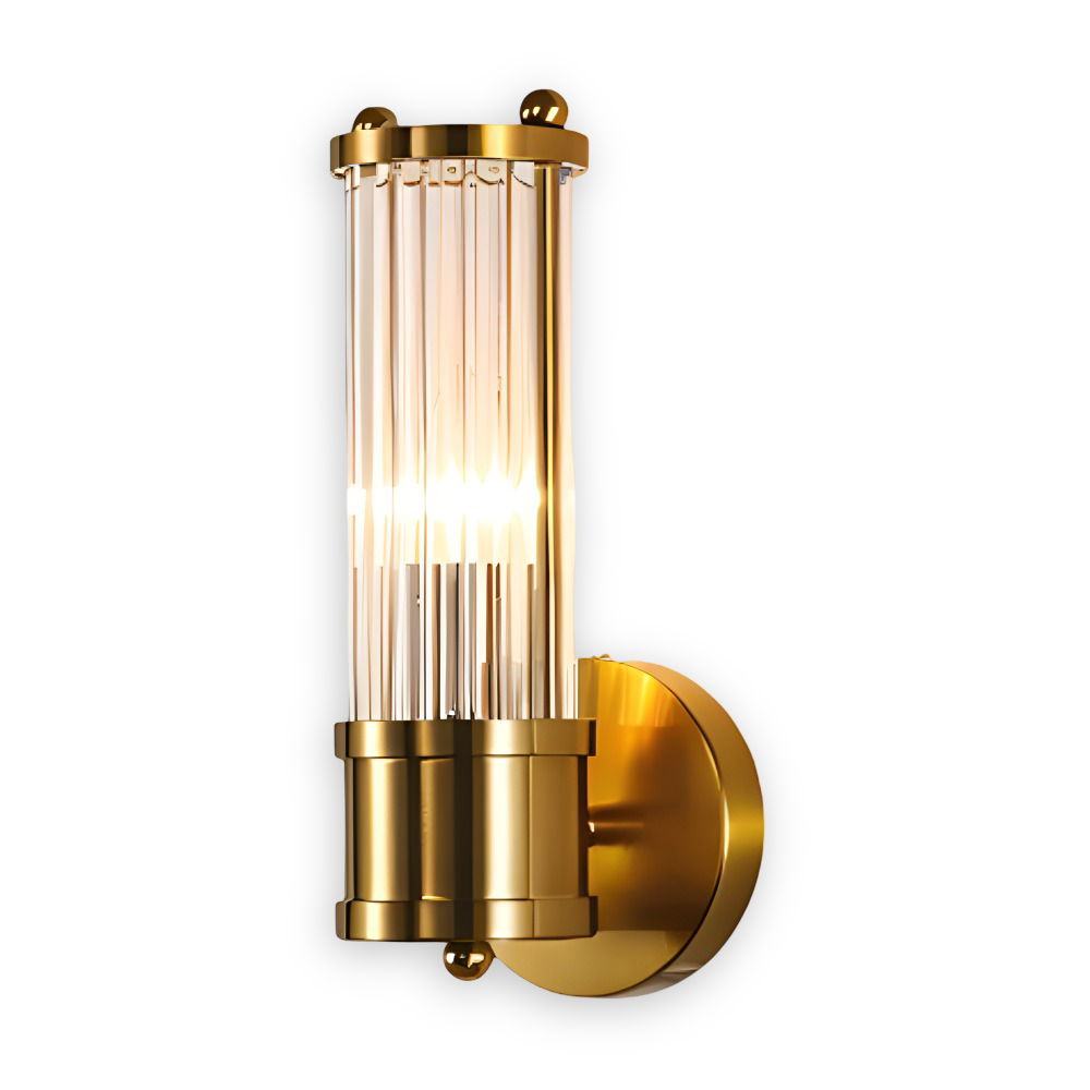 Luxuriöse Goldkristall Wandleuchte - Moderne Gerippte Wandlampe - E14 Wandleuchten LED