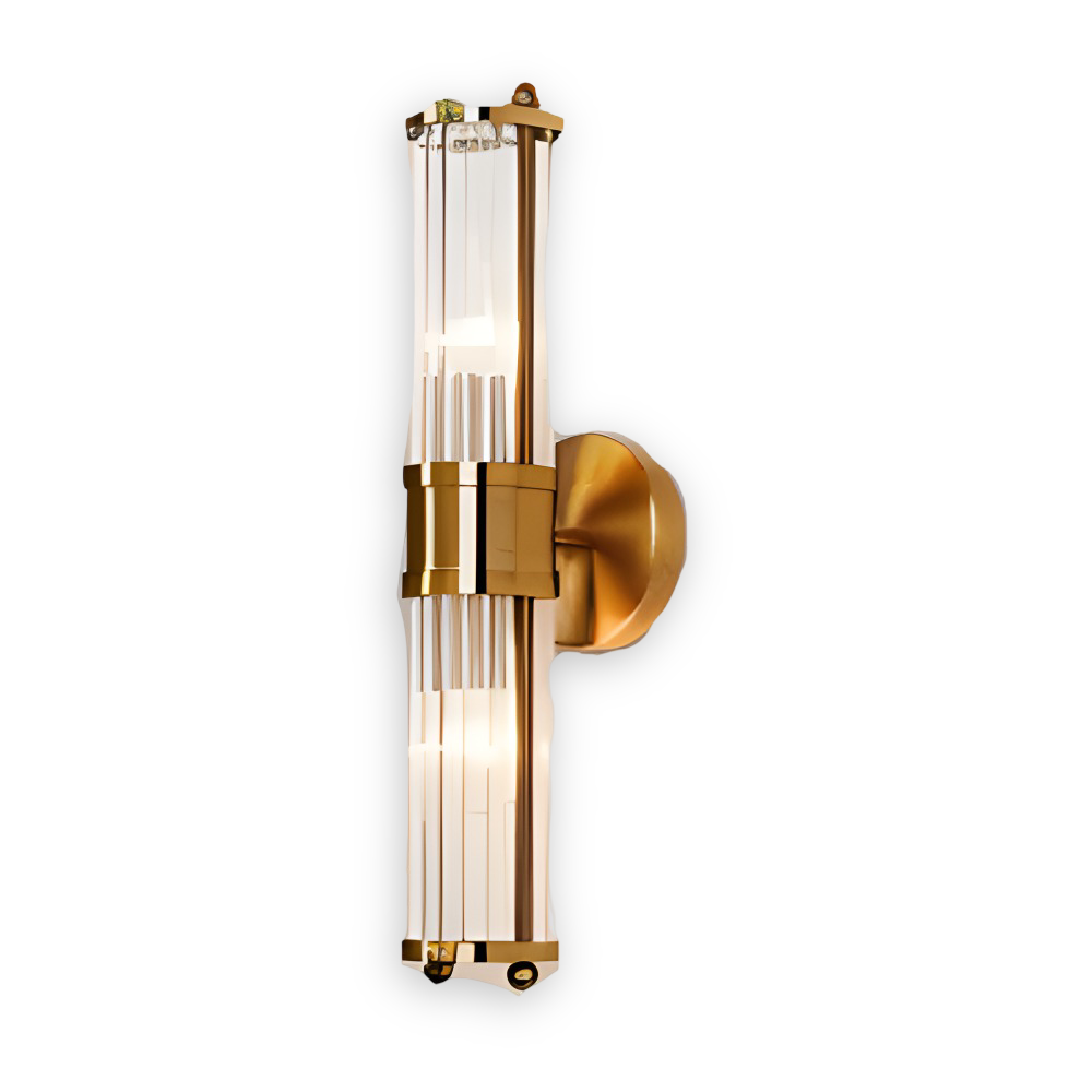 Luxuriöse Goldkristall Wandleuchte - Moderne Gerippte Wandlampe - E14 Wandleuchten LED