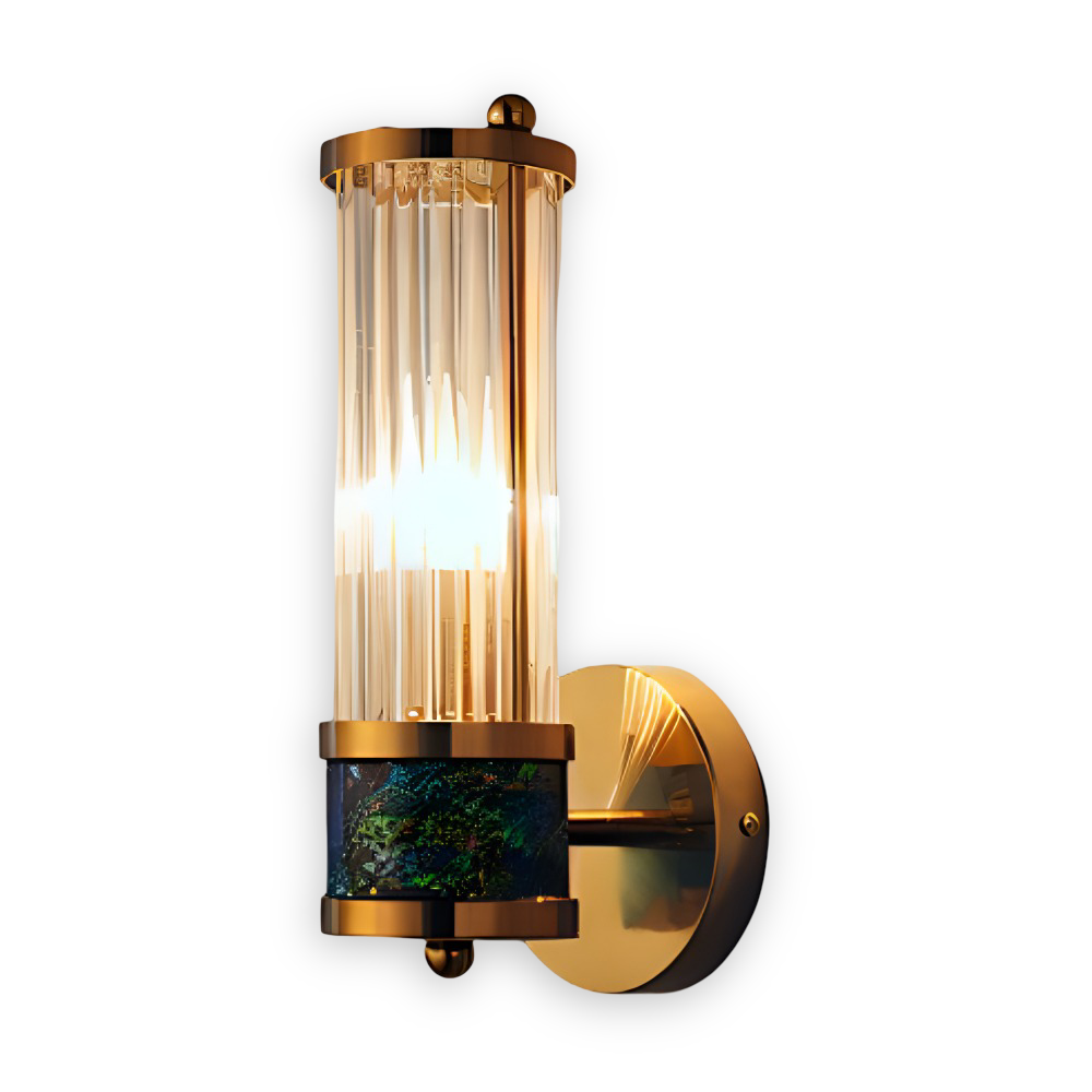Luxuriöse Goldkristall Wandleuchte - Moderne Gerippte Wandlampe - E14 Wandleuchten LED