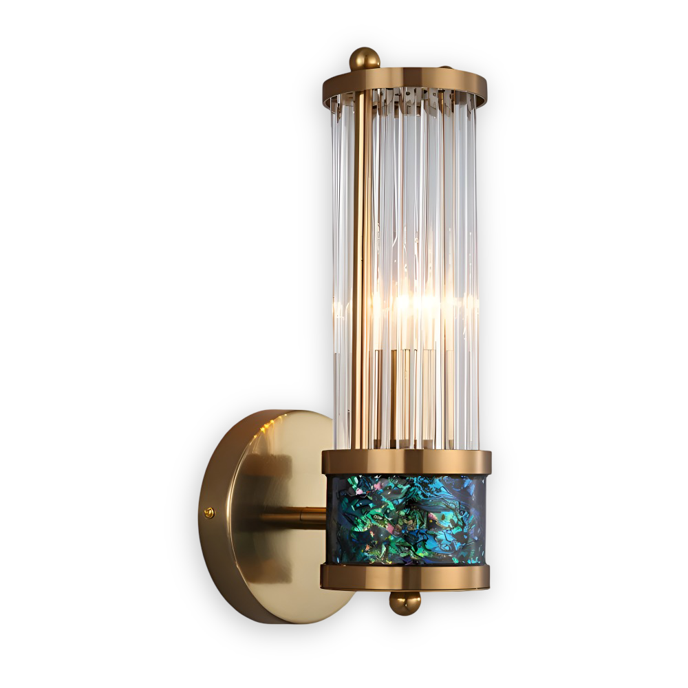 Luxuriöse Goldkristall Wandleuchte - Moderne Gerippte Wandlampe - E14 Wandleuchten LED