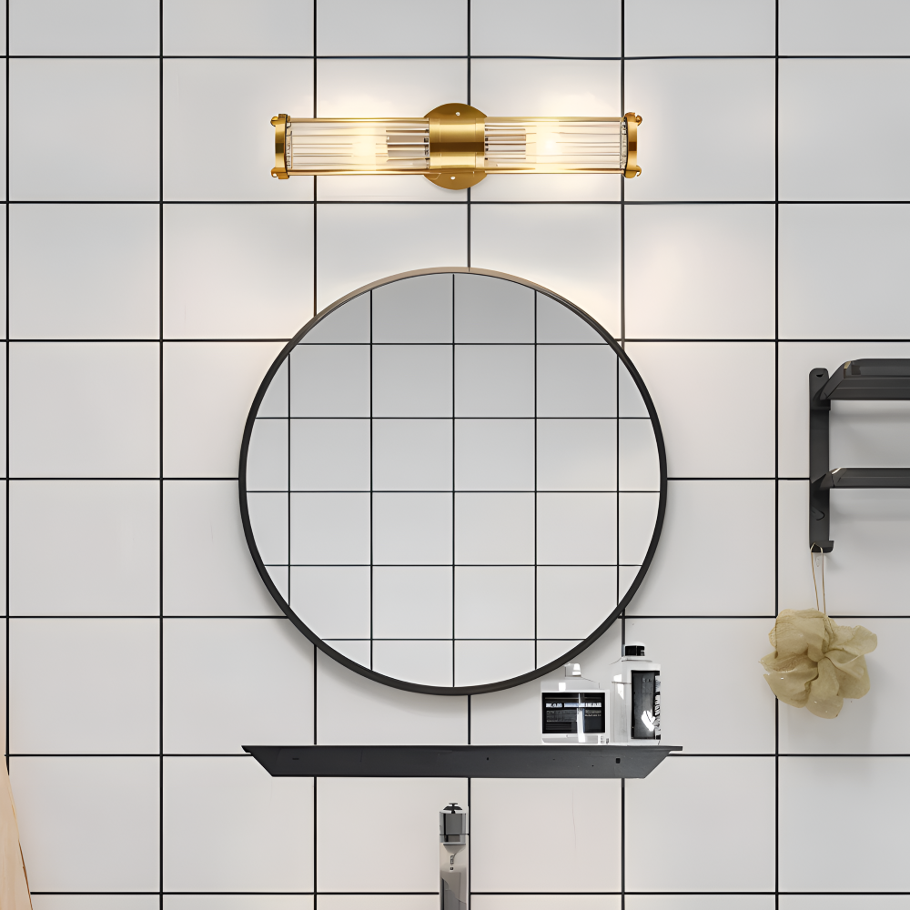 Luxuriöse Goldkristall Wandleuchte - Moderne Gerippte Wandlampe - E14 Wandleuchten LED