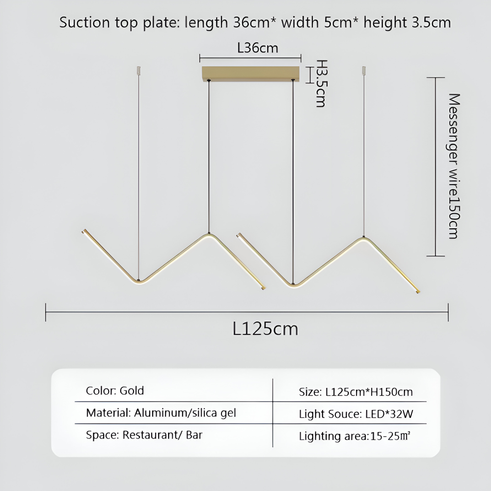 Luxurzi Pendelleuchte - Luxuriöse Dreieckige LED Pendelleuchte