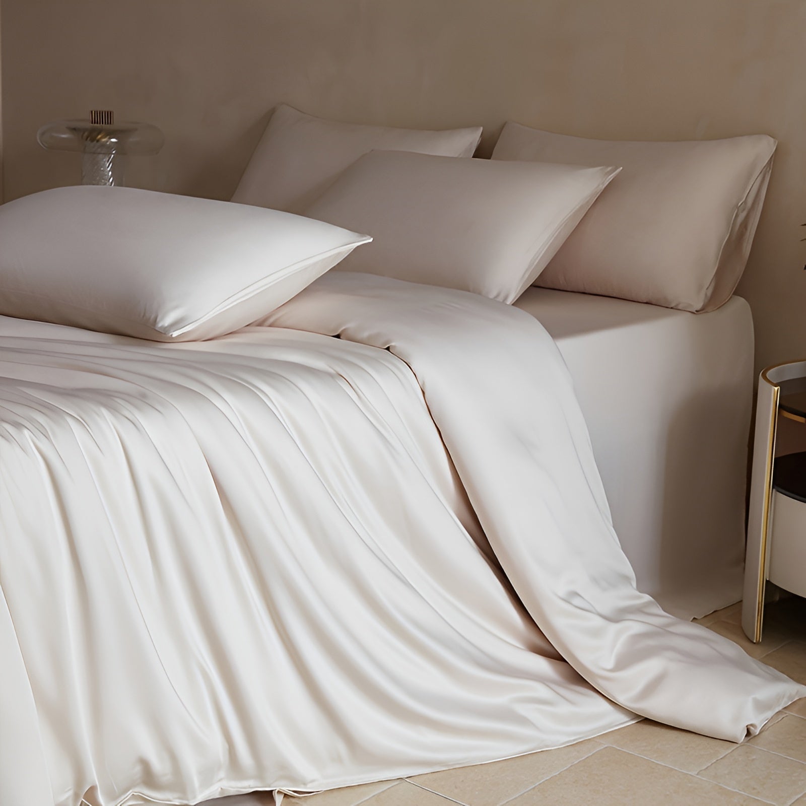 Luxus Bettwäsche Set 3-teilig – Soft Viskose Bettbezug & 2 Kissenbezüge – Atmungsaktiv Bettwäsche