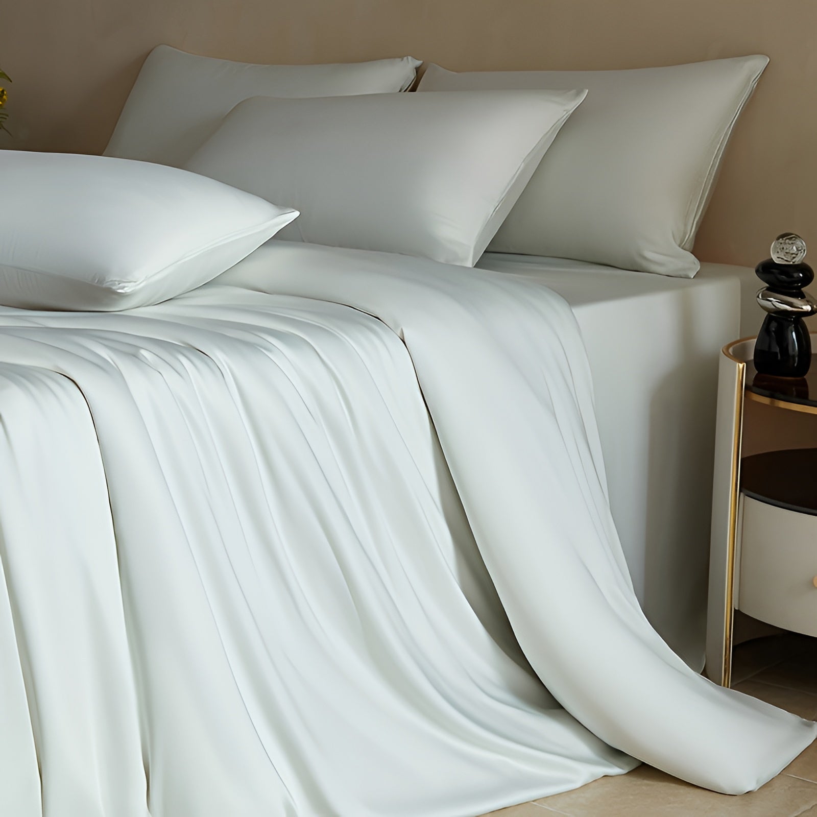 Luxus Bettwäsche Set 3-teilig – Soft Viskose Bettbezug & 2 Kissenbezüge – Atmungsaktiv Bettwäsche